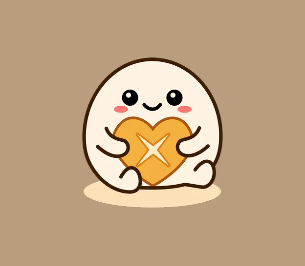 Mascot of application, a cute sourdough